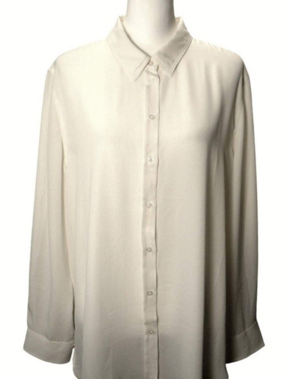 Banana Republic Dillon Classic Fit Women's Cream Long Sleeve Blouse XL